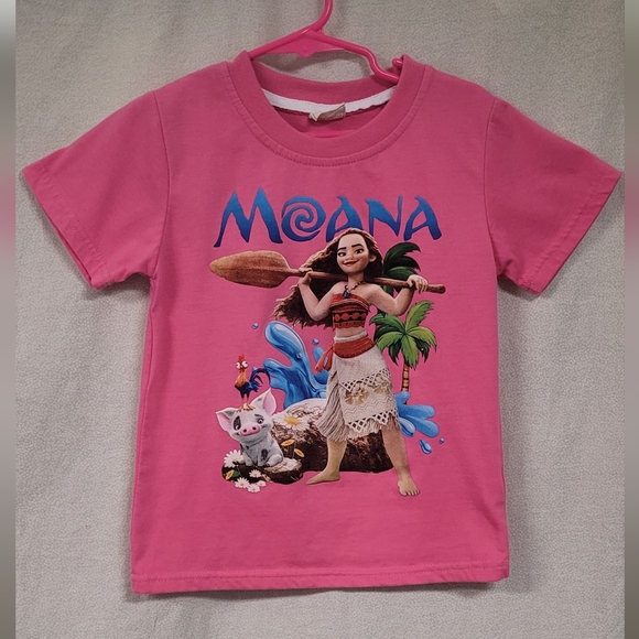 GIRLS SIZE 4 Pink Moana T-shirt - Picture 1 of 5